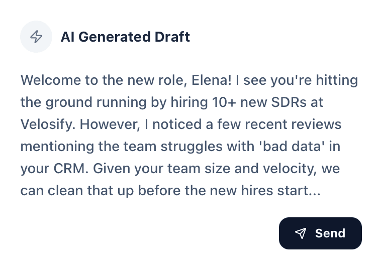 AI Generated Draft for personalized outreach